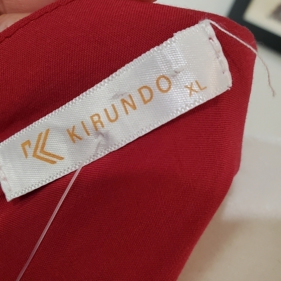 KIRUNDO red casual loose v neck short dress size XL net - Picture 7 of 11